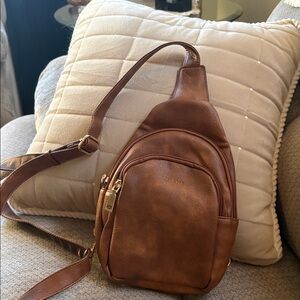 Leather sling bag